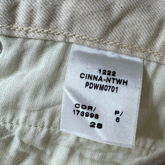Anthropologie Paper Denim & Cloth ivory low rise straight leg jeans size 6 28 - Picture 10 of 11